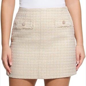 GUESS Womens Eco Daphnee Mini Flap tweed Skirt sz XS